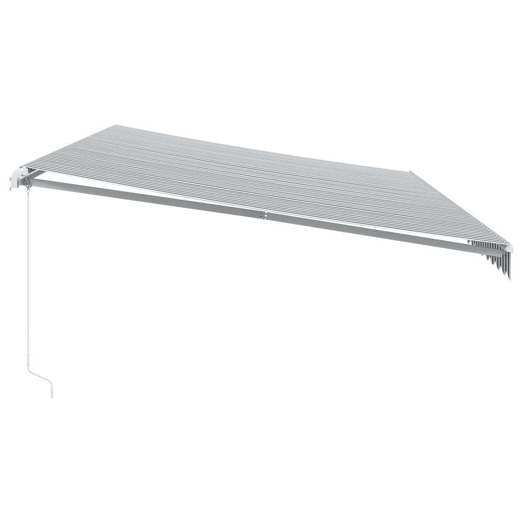 Manual Retractable Awning with LED Anthracite&White 600x350 cm