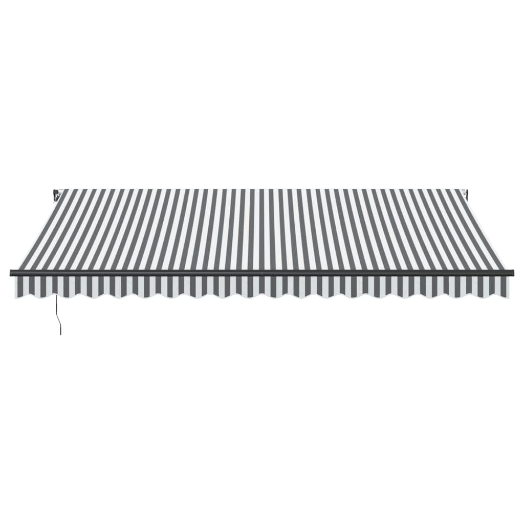 Manual Retractable Awning Anthracite and White 450x350 cm