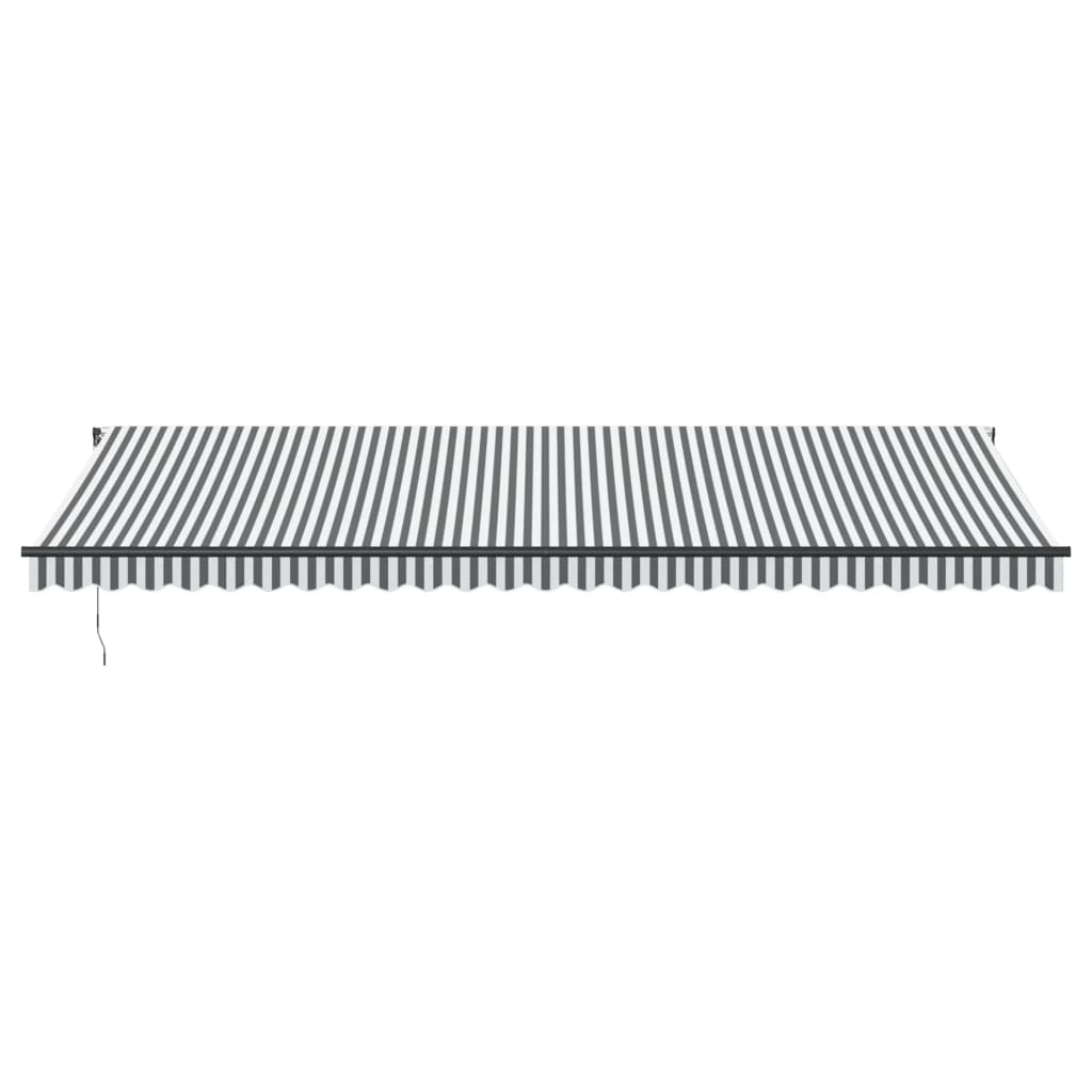 Manual Retractable Awning with LEDs Anthracite&White 600x350 cm