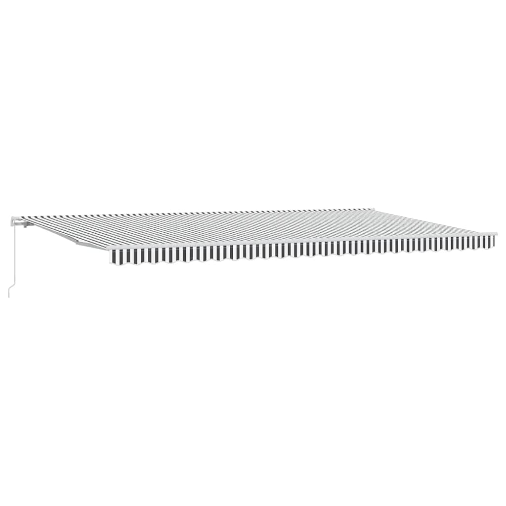 Manual Retractable Awning Anthracite&White 600x300 cm
