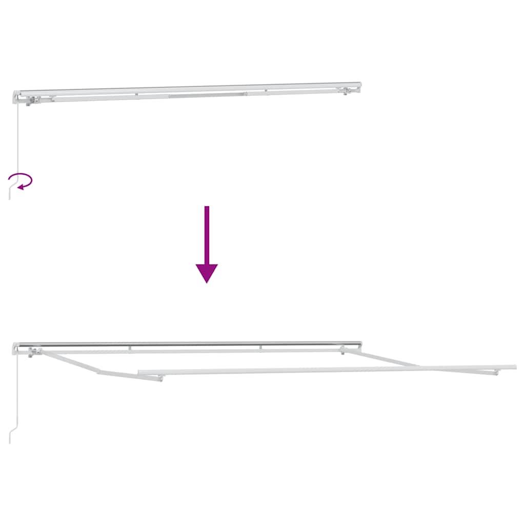 Manual Retractable Awning Anthracite&White 500x300 cm