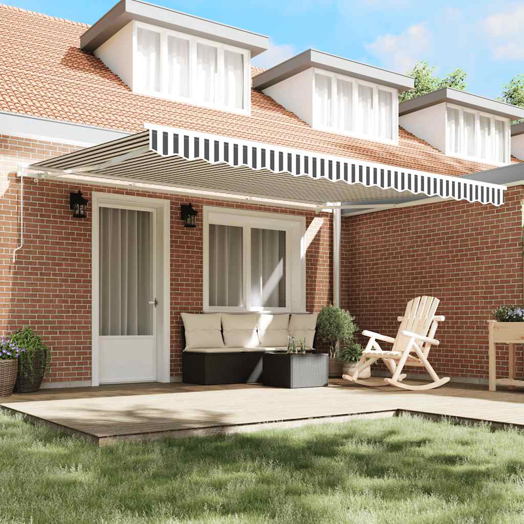 Manual Retractable Awning Anthracite&White 450x300 cm