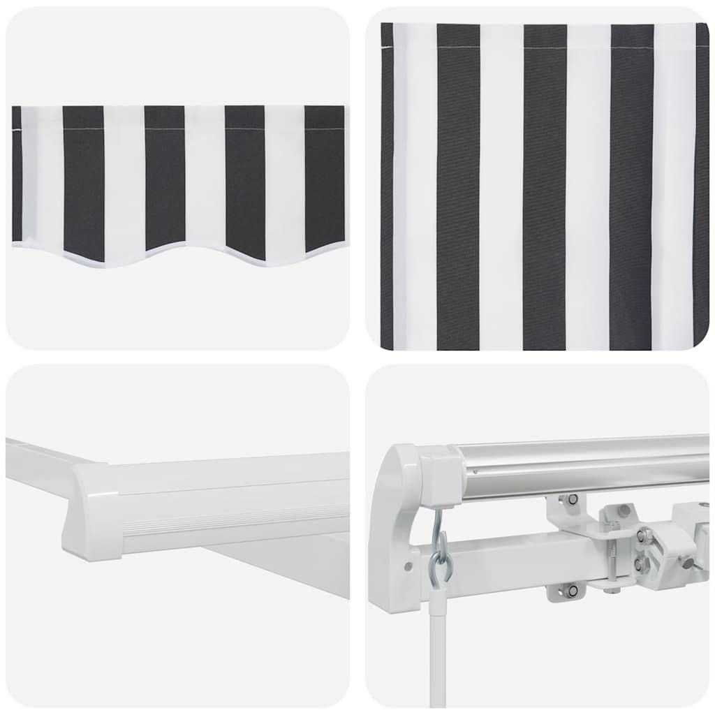 Manual Retractable Awning Anthracite&White 450x300 cm