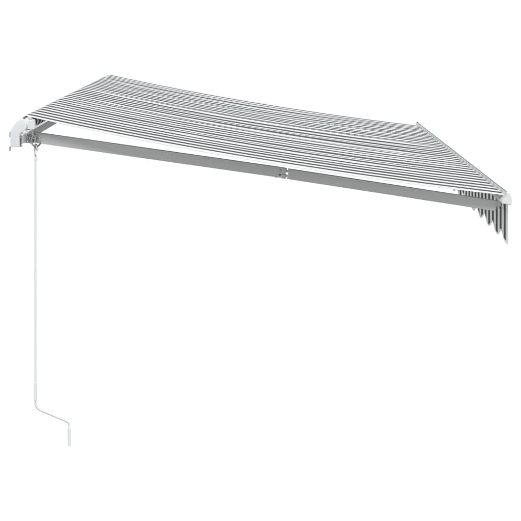 vidaXL Manual Retractable Awning Anthracite&White 350x250 cm