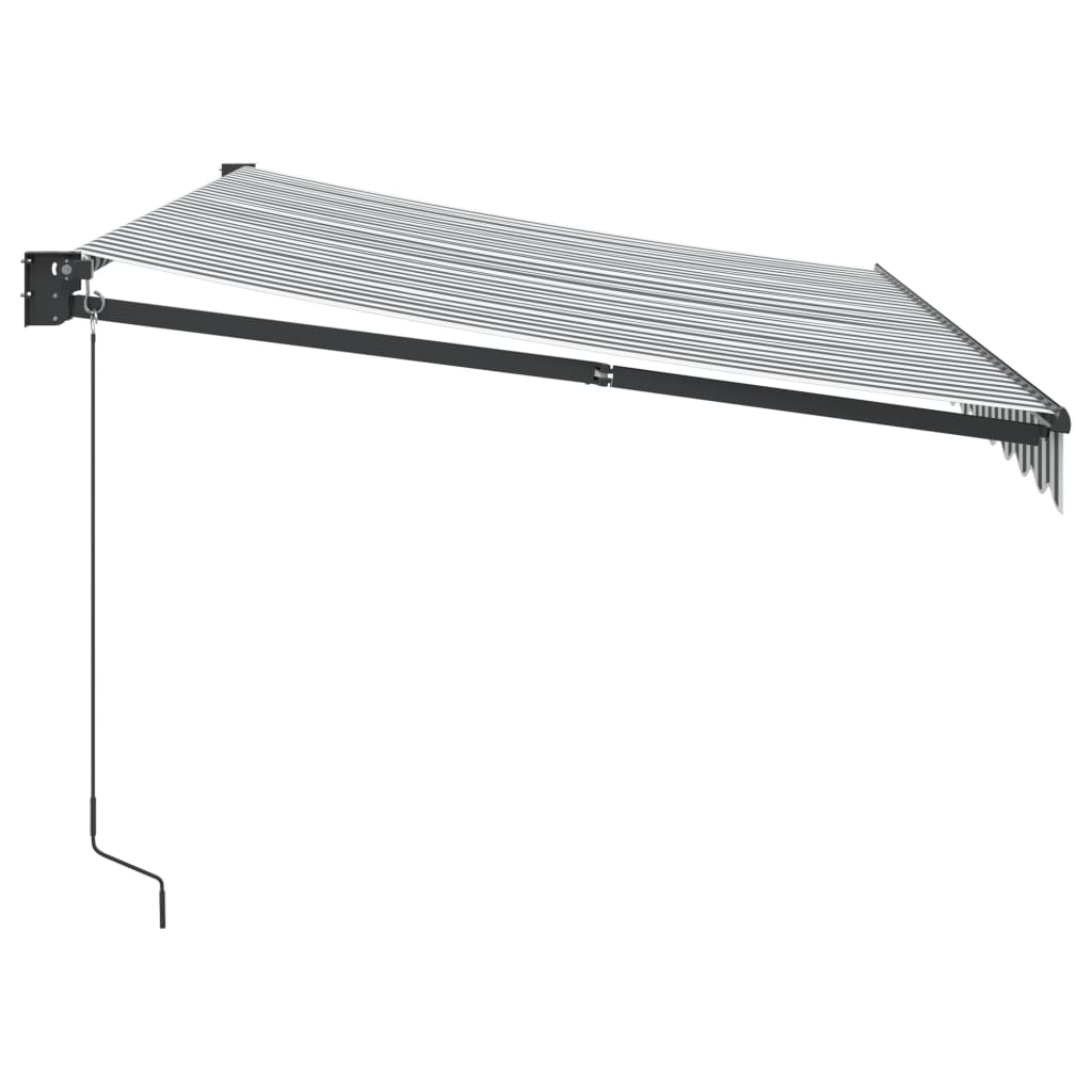 vidaXL Retractable Awning Anthracite and White 3.5x2.5 m Fabric&Aluminium