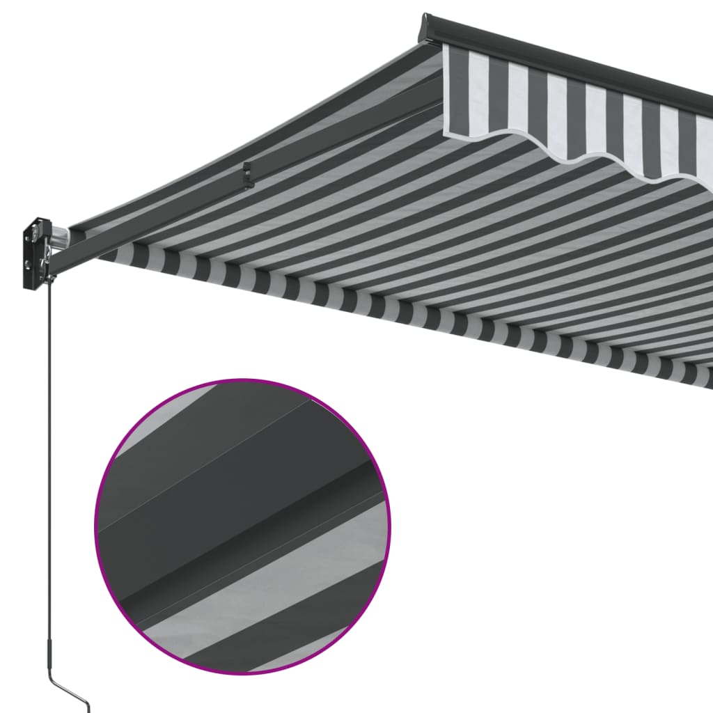 vidaXL Retractable Awning Anthracite and White 3.5x2.5 m Fabric&Aluminium