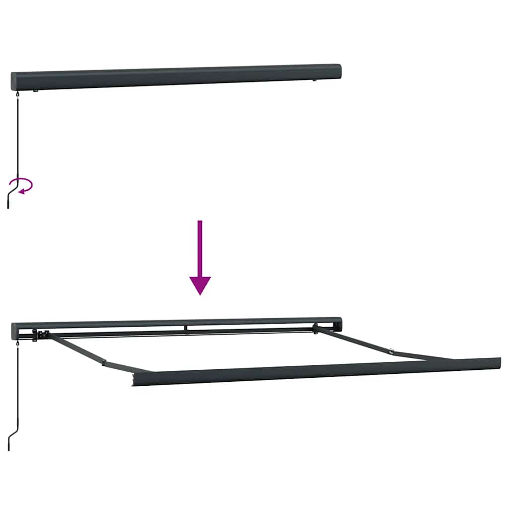 vidaXL Retractable Awning Anthracite and White 3x2.5 m Fabric&Aluminium