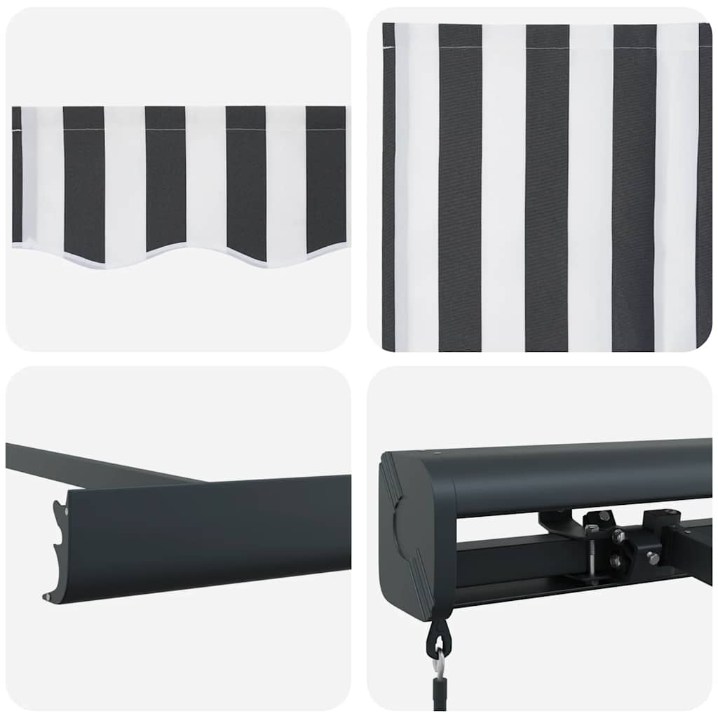 vidaXL Retractable Awning Anthracite and White 3x2.5 m Fabric&Aluminium