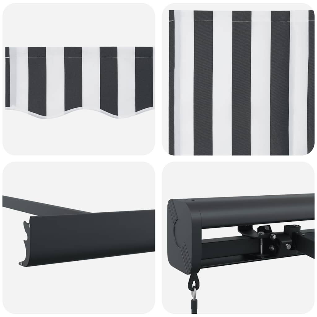 vidaXL Retractable Awning Anthracite and White 4x3 m Fabric&Aluminium