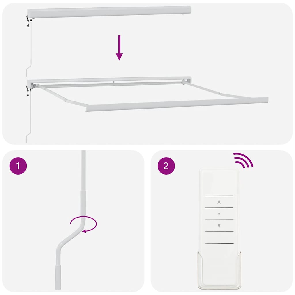 vidaXL Retractable Awning Anthracite and White 3x2.5 m Fabric&Aluminium