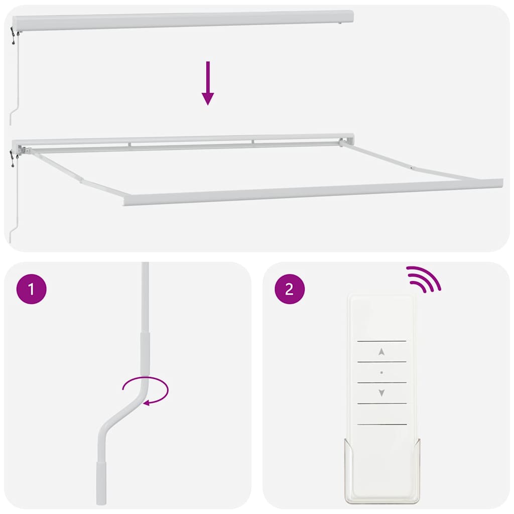 vidaXL Retractable Awning Anthracite and White 4x3 m Fabric&Aluminium
