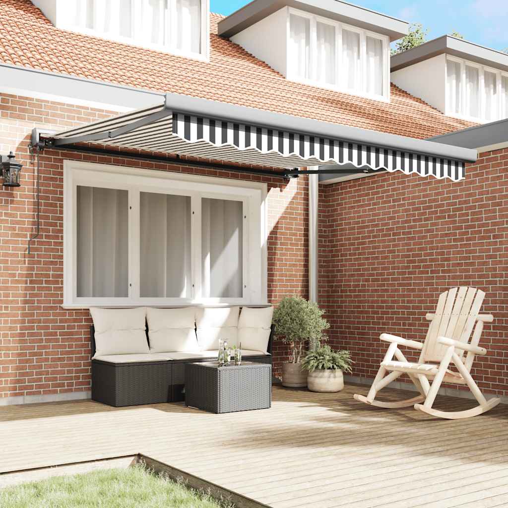 vidaXL Retractable Awning Anthracite and White 3x2.5 m Fabric&Aluminium
