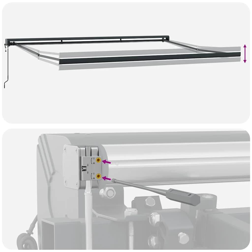vidaXL Retractable Awning Anthracite and White 4x3 m Fabric&Aluminium