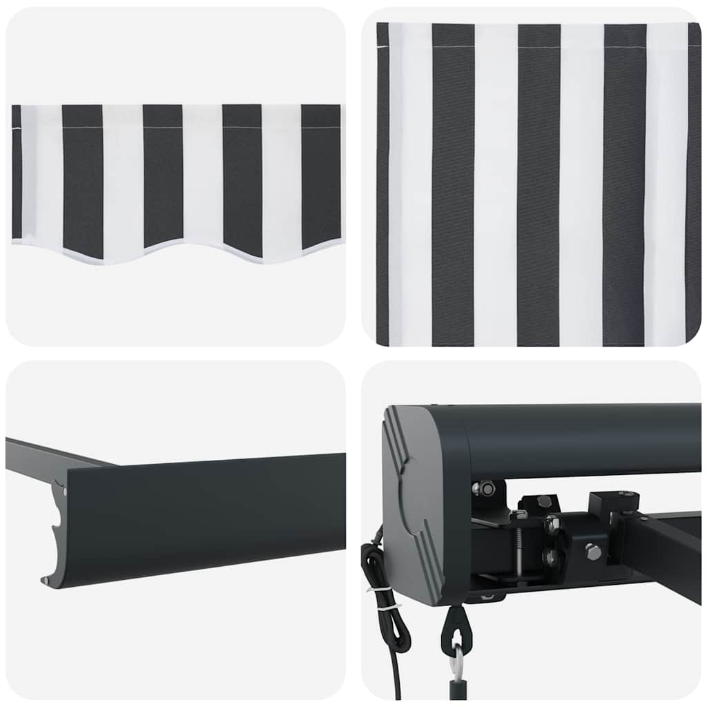 vidaXL Retractable Awning Anthracite and White 4x3 m Fabric&Aluminium