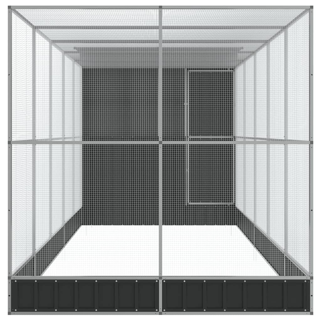 Aviary with Extension Silver 623x203x216 cm Steel