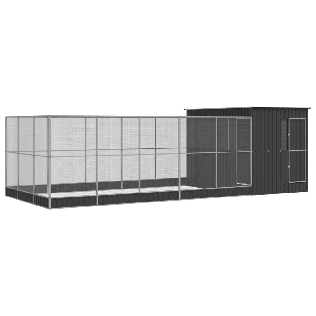 vidaXL Aviary with Extension Silver 704x303x216 cm Steel