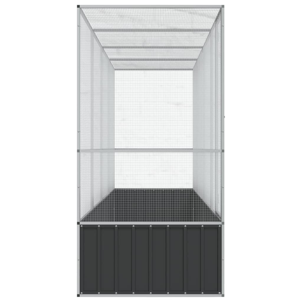 vidaXL Aviary with Extension Silver 418.5x107x212 cm Steel