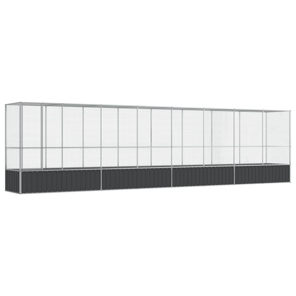 vidaXL Aviary with Extension Silver 834.5x107x212 cm Steel