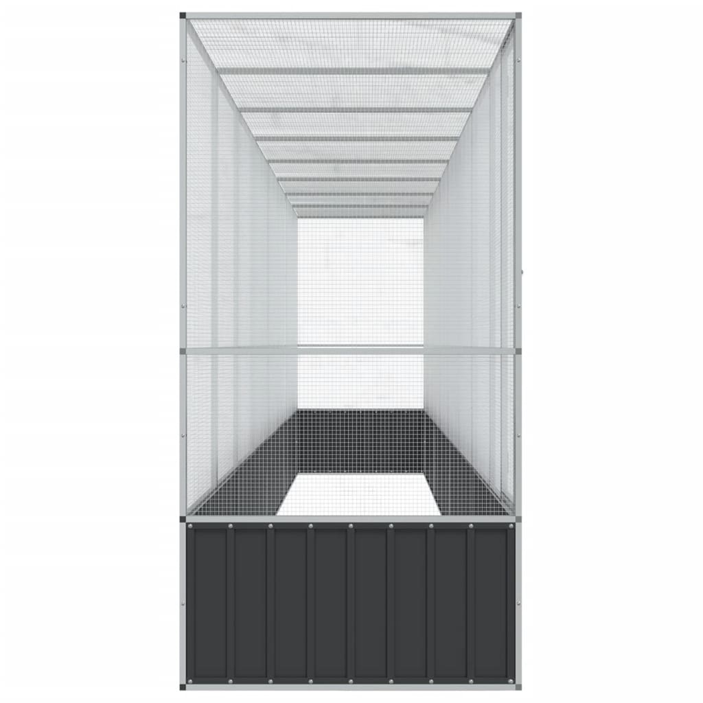 vidaXL Aviary with Extension Silver 834.5x107x212 cm Steel