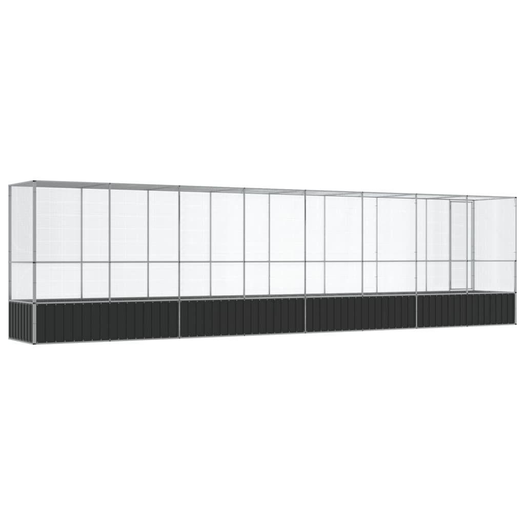 vidaXL Aviary with Extension Silver 834.5x107x212 cm Steel