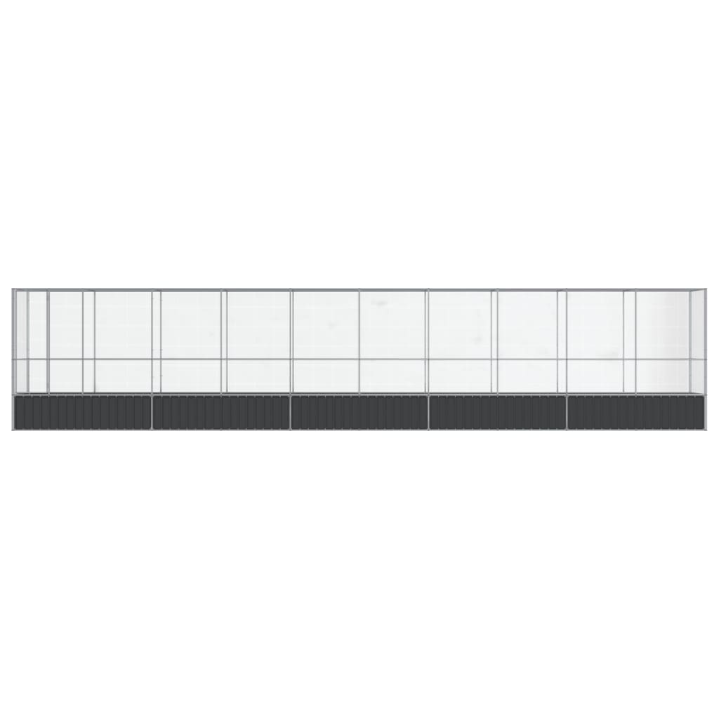 vidaXL Aviary with Extension Silver 1042.5x107x212 cm Steel