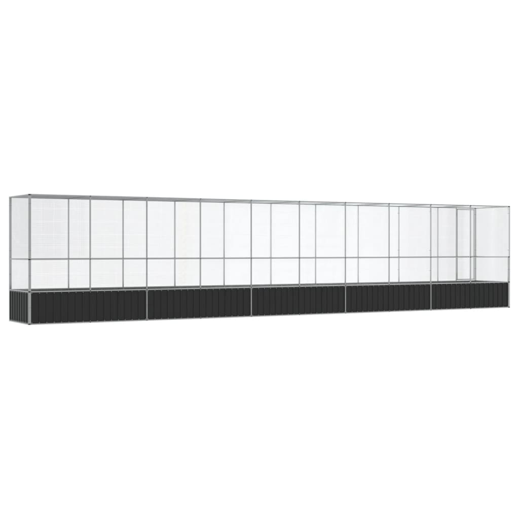 vidaXL Aviary with Extension Silver 1042.5x107x212 cm Steel