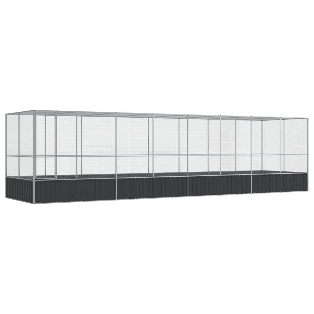 vidaXL Aviary with Extension Silver 832x207x212 cm Steel