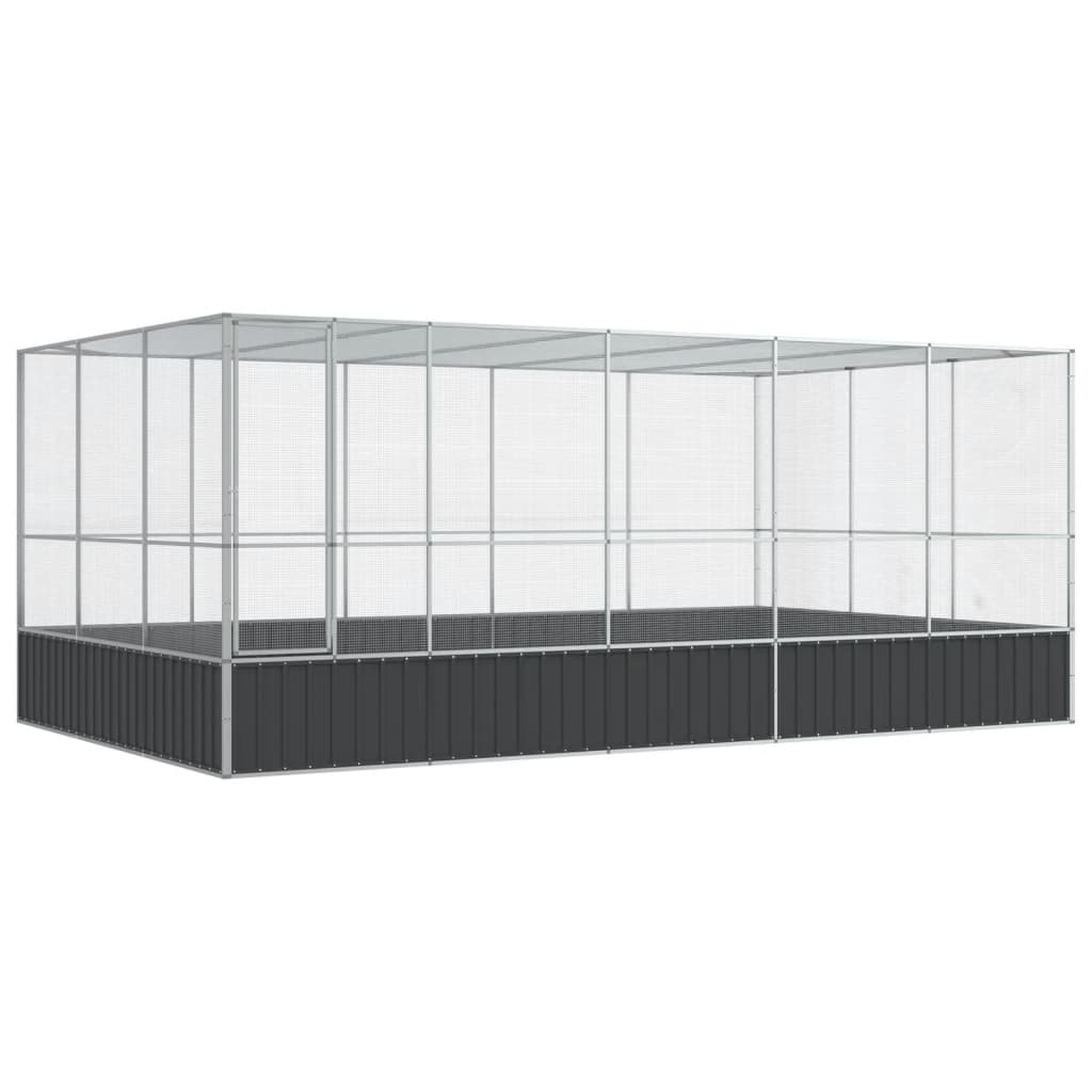 vidaXL Aviary with Extension Silver 518x307x212 cm Steel