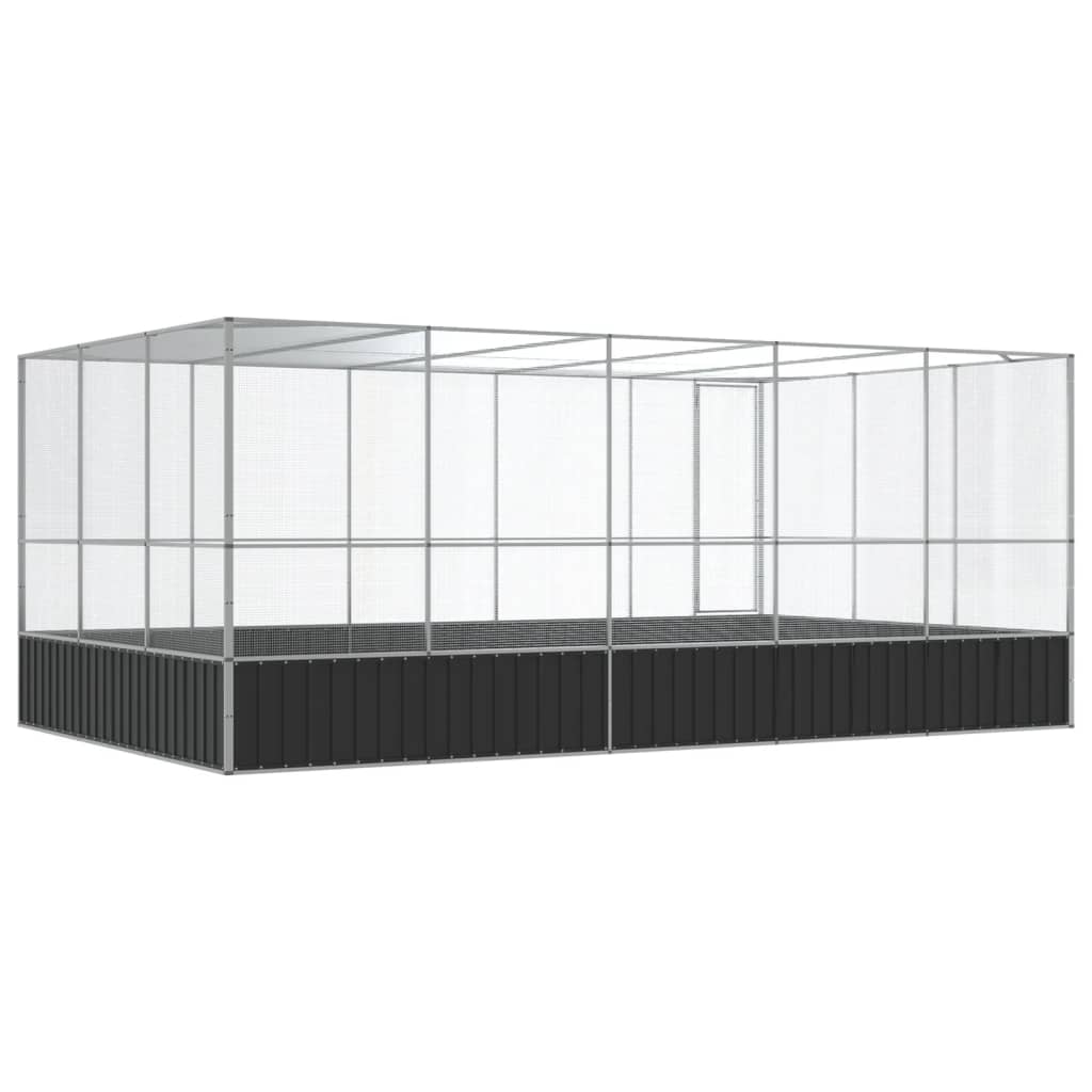 vidaXL Aviary with Extension Silver 518x307x212 cm Steel