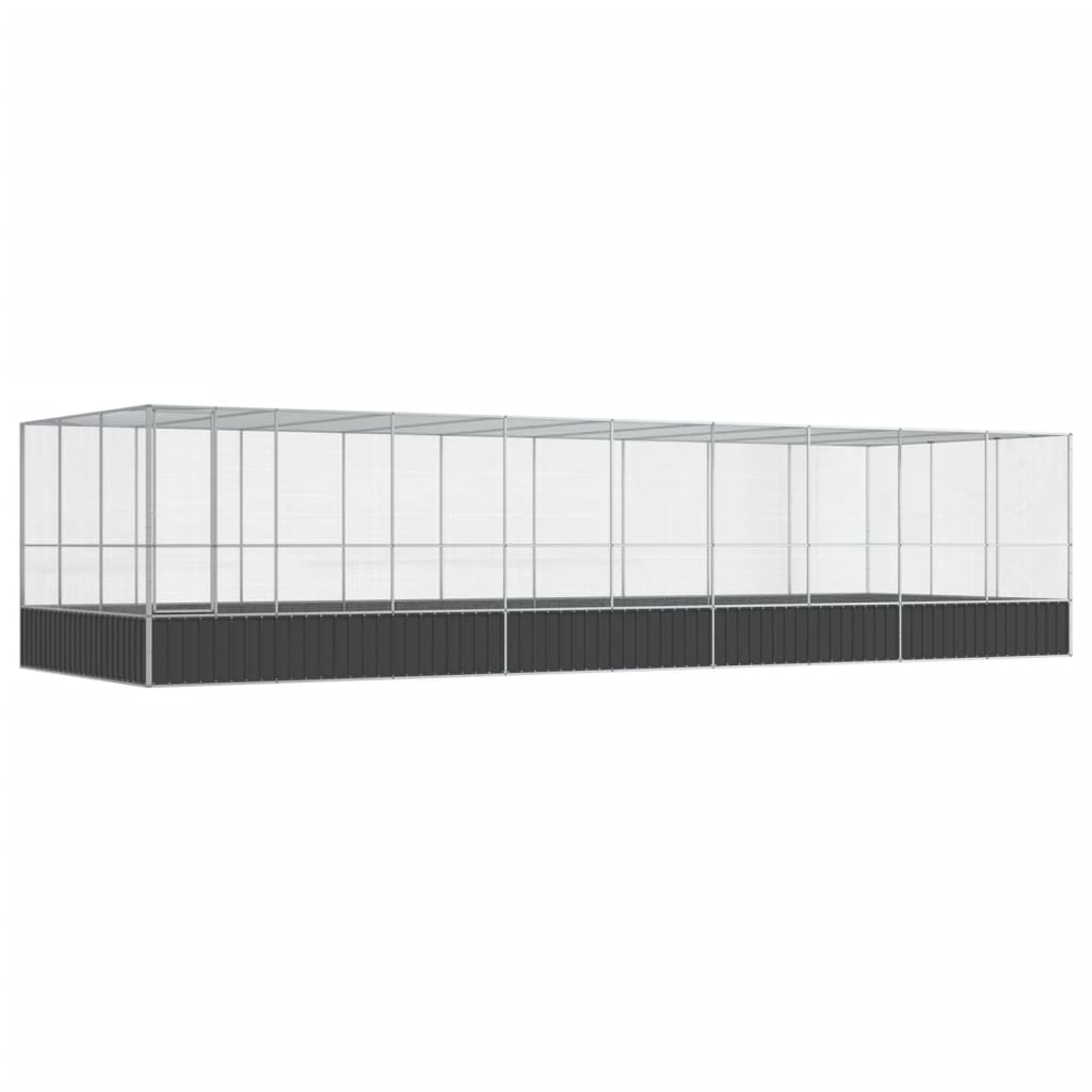 vidaXL Aviary with Extension Silver 932x307x212 cm Steel