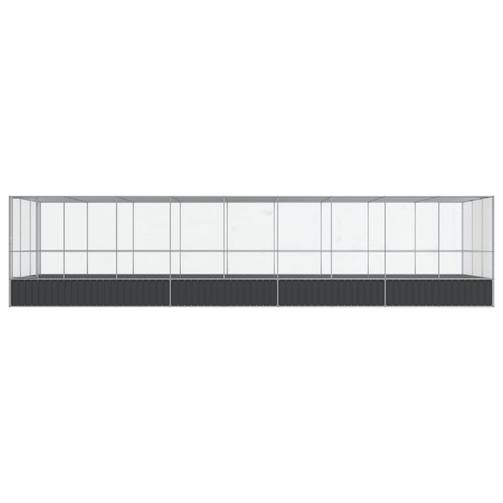 vidaXL Aviary with Extension Silver 932x307x212 cm Steel