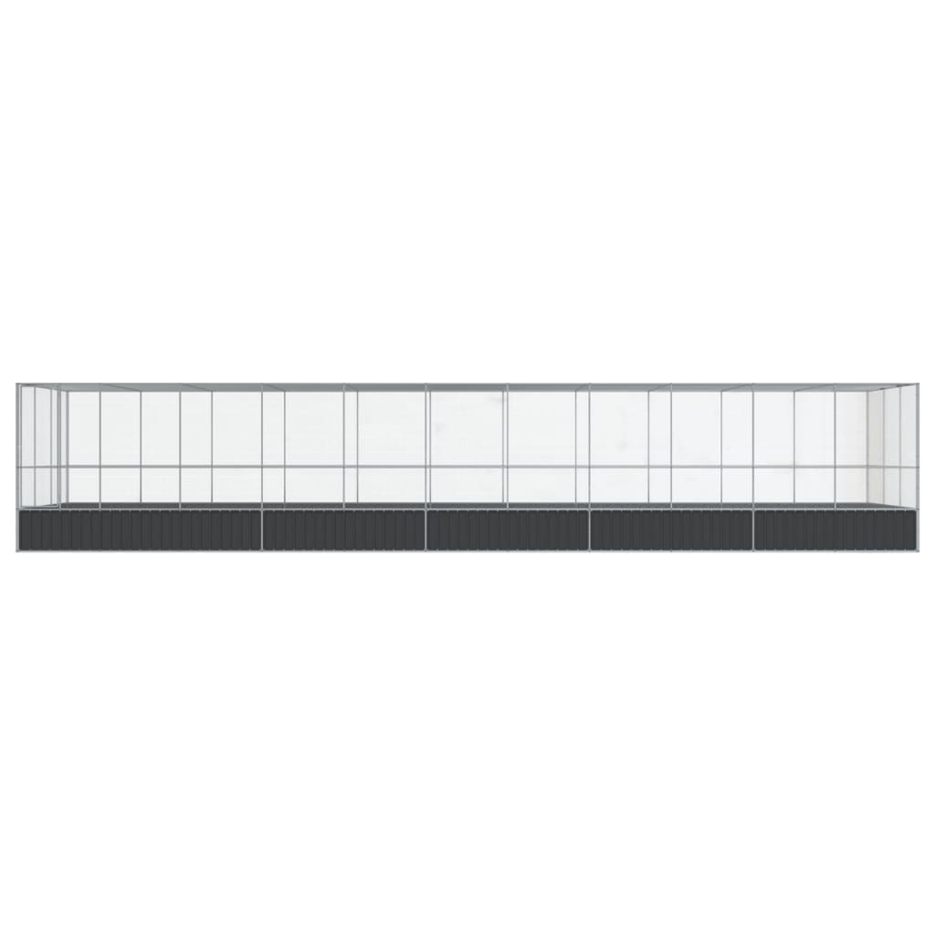 Aviary with Extension Silver 1139x307x212 cm Steel