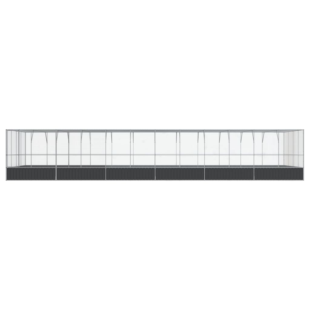 vidaXL Aviary with Extension Silver 1246x414x212 cm Steel