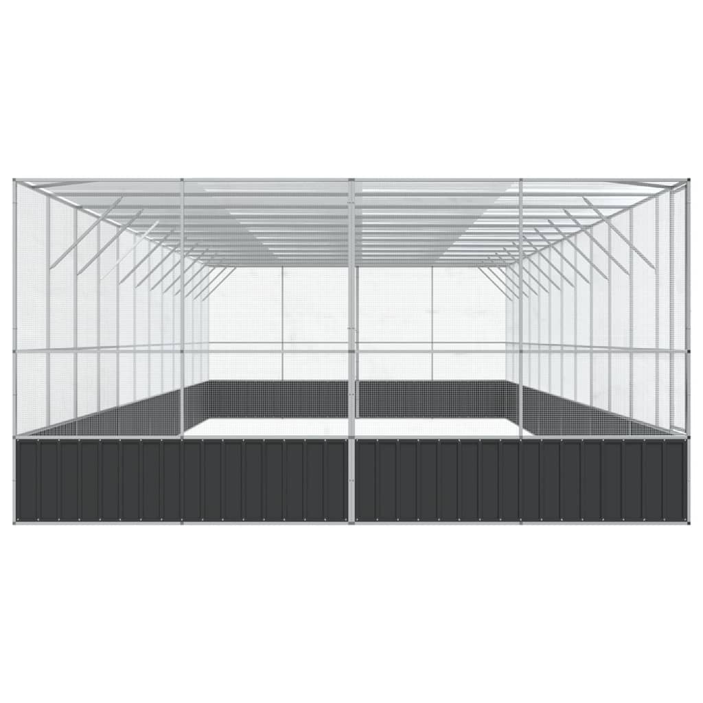 vidaXL Aviary with Extension Silver 1246x414x212 cm Steel