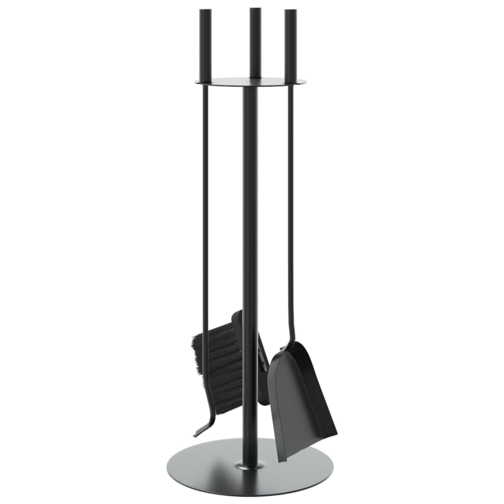 4 Piece Fireplace Tool Set 22x59 cm Steel