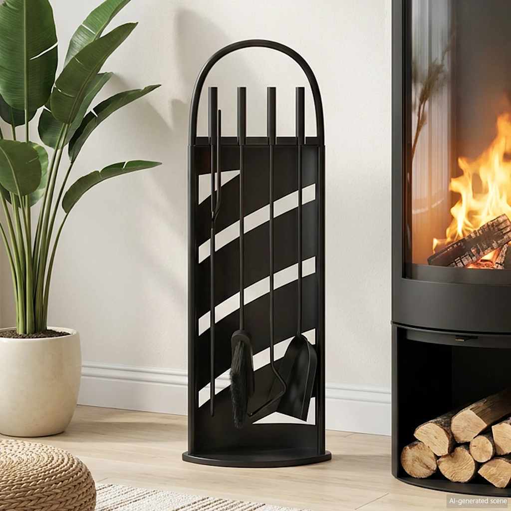 5 Piece Fireplace Tool Set 23x15x66 cm Steel