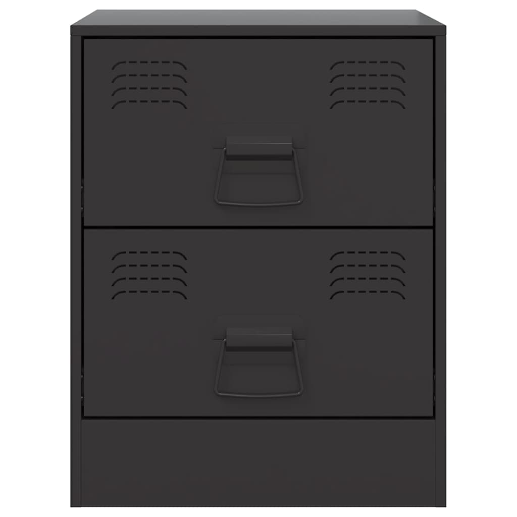 Bedside Cabinets 2 pcs Black 34,5x39x44 cm Steel