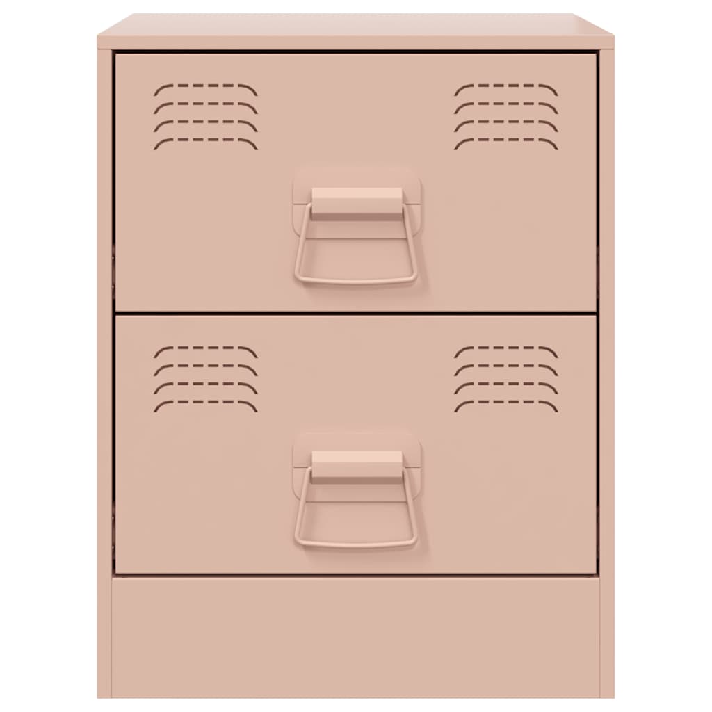 Bedside Cabinets 2 pcs Pink 34,5x39x44 cm Steel