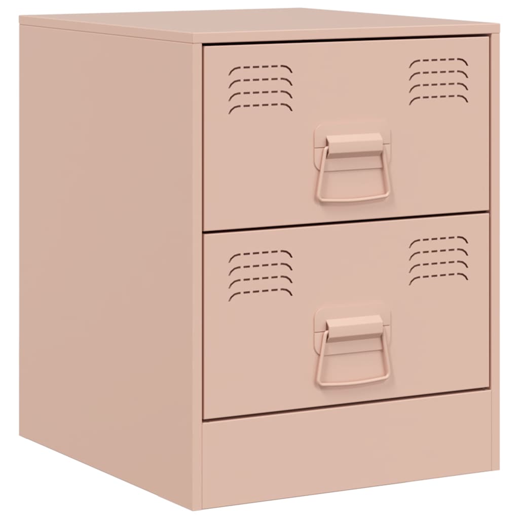Bedside Cabinets 2 pcs Pink 34,5x39x44 cm Steel