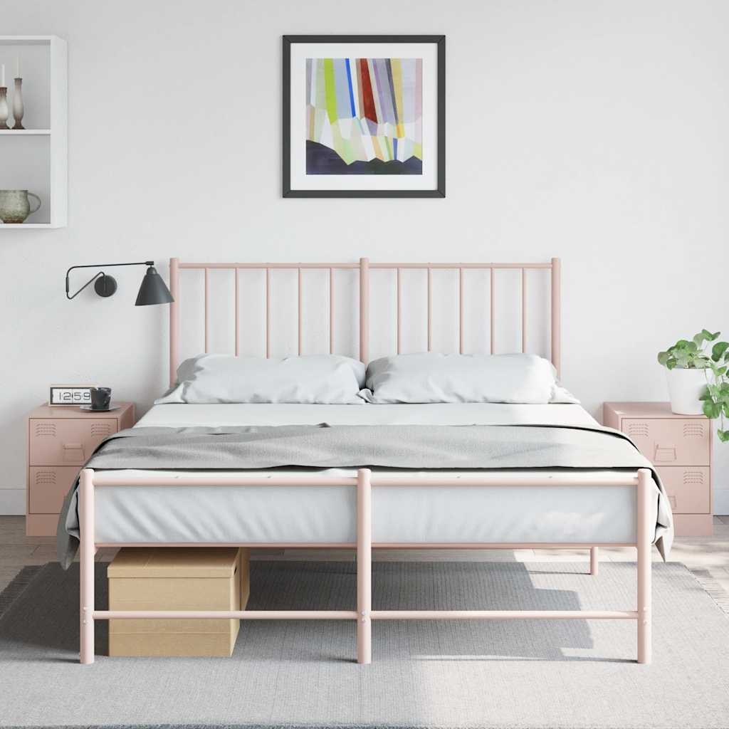 Bedside Cabinets 2 pcs Pink 34,5x39x44 cm Steel