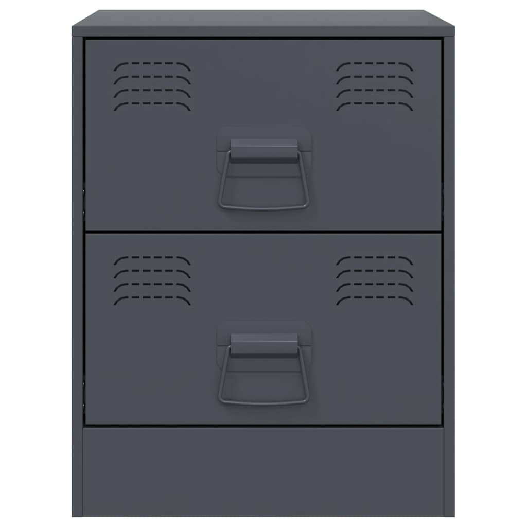Bedside Cabinets 2 pcs Anthracite 34,5x39x44 cm Steel