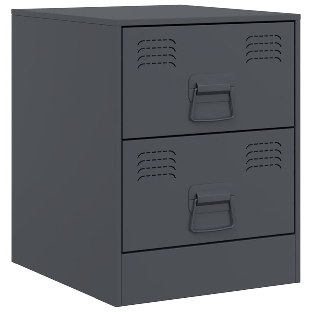 Bedside Cabinets 2 pcs Anthracite 34,5x39x44 cm Steel