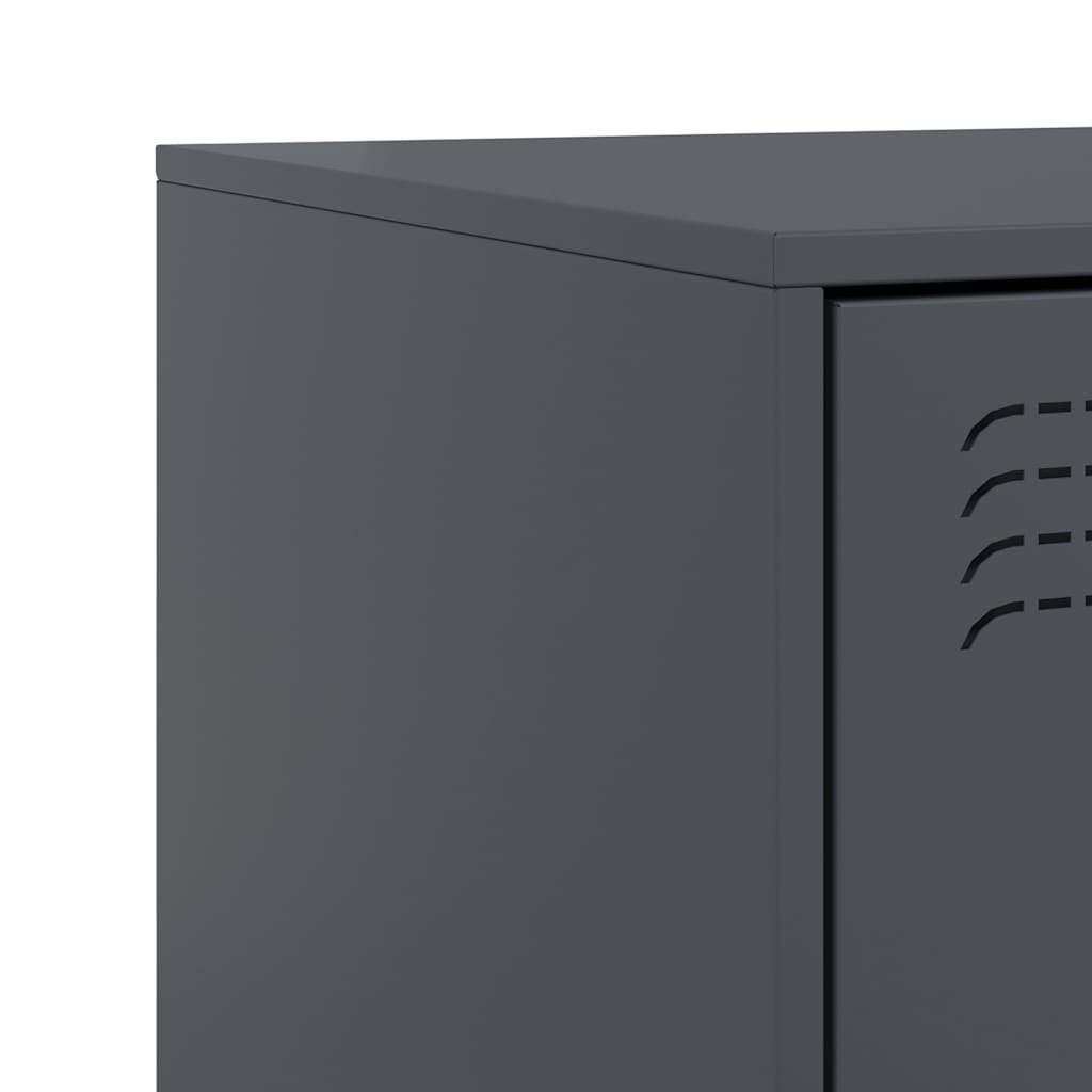 Bedside Cabinets 2 pcs Anthracite 34,5x39x44 cm Steel