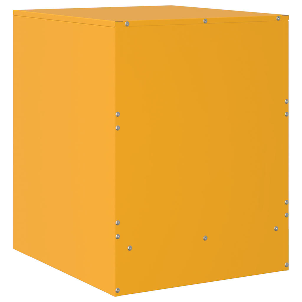 vidaXL Bedside Cabinet Yellow 34.5x39x44 cm Steel