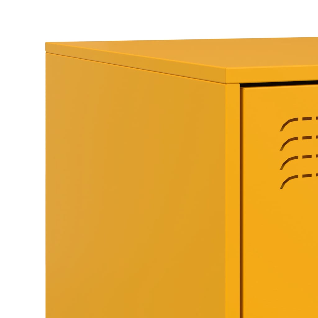 vidaXL Bedside Cabinet Yellow 34.5x39x44 cm Steel