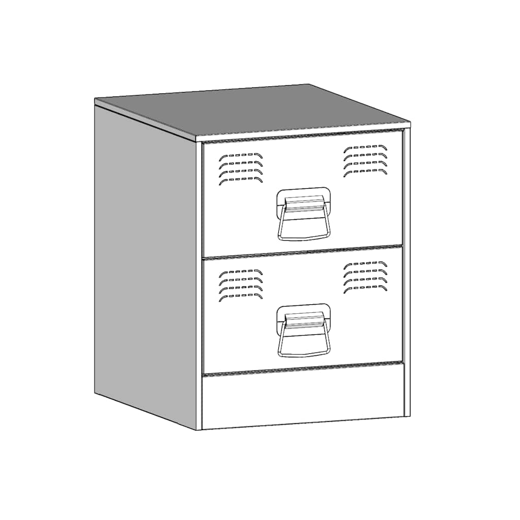 vidaXL Bedside Cabinet Yellow 34.5x39x44 cm Steel