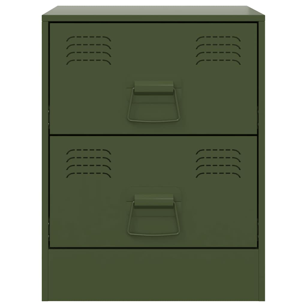 Bedside Cabinets 2 pcs Green 34,5x39x44 cm Steel