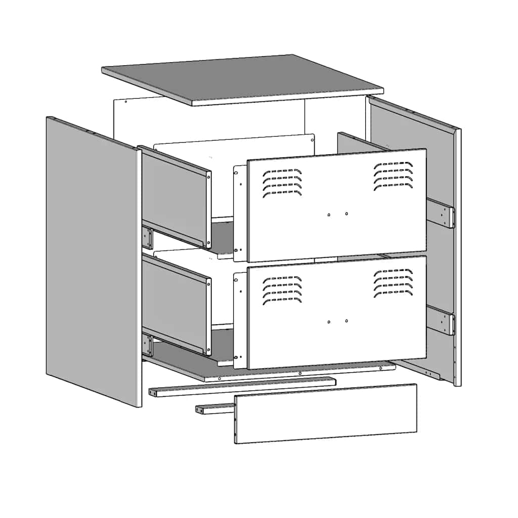 Bedside Cabinet White 34,5x39x44 cm Steel
