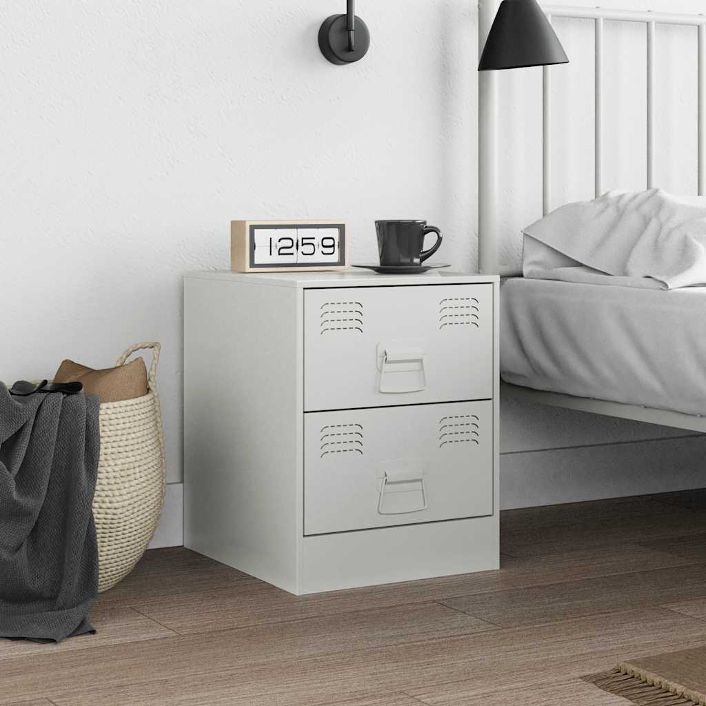 Bedside Cabinet White 34,5x39x44 cm Steel