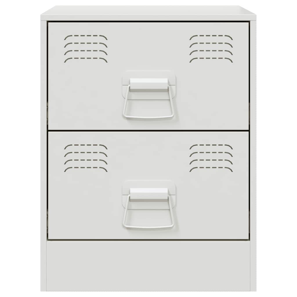 Bedside Cabinet White 34,5x39x44 cm Steel